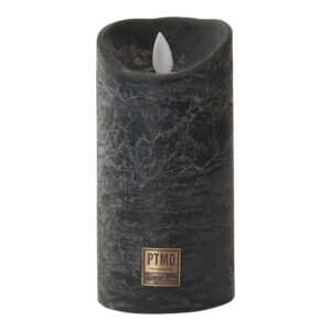 LED Light Candle rustic dark green moveable flame